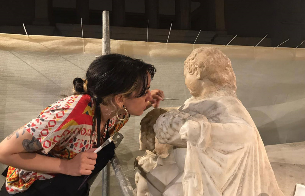 İstanbul Arkeoloji Müzesinin başsız Erosu başına kavuştu