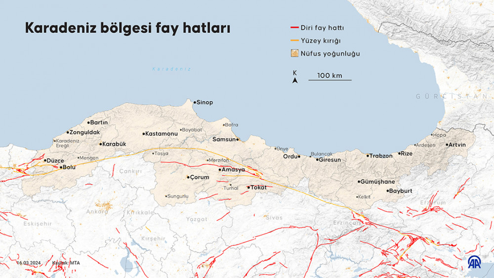 Bölge bölge Türkiyenin deprem oluşturabilecek fay hatları