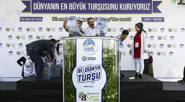 Dünyanın en büyük turşu kurma rekor denemesi yapıldı